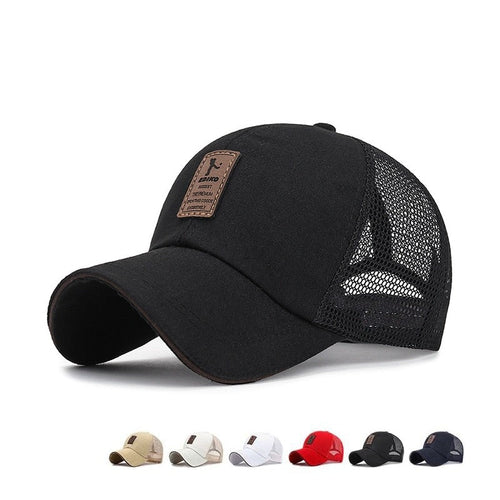Load image into Gallery viewer, Simple Trucker Hat Solid Baseball Cap Men Mesh Breathable Sunscreen Caps Label Stick Snapback Sunhat Summer Golf Baseball Hat
