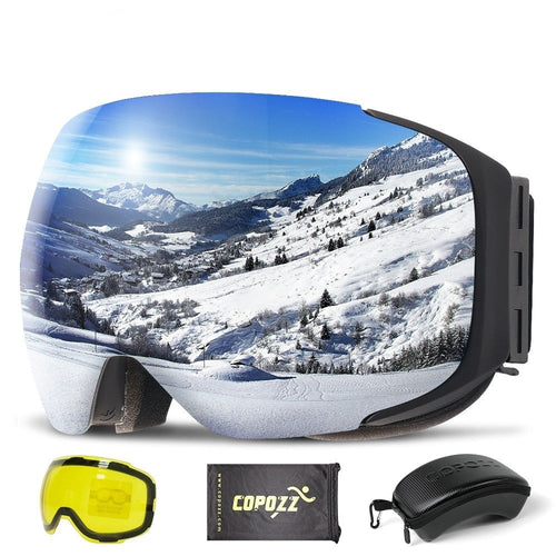 Load image into Gallery viewer, Magnetic Ski Goggles with 2s Quick-Change Lens and Case Set UV400 Protection Anti-Fog Snowboard Ski Glasses for Men Women
