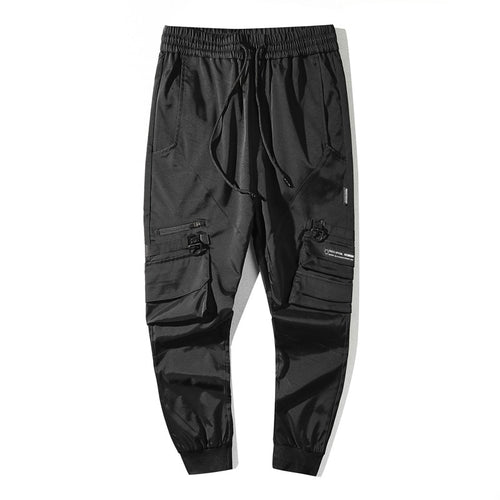 Load image into Gallery viewer, Tactical Functional Cargo Pants Joggers Men Black  Elastic Waist Trousers Hip Hop Streetwear Multi-pocket Pants Techwear WB347
