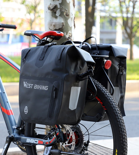 Bicycle Trunk Bag TPU 100% Waterproof MTB Road Bike Panniers 25L Large Capacity Shoulder Bag Cycling Accessories