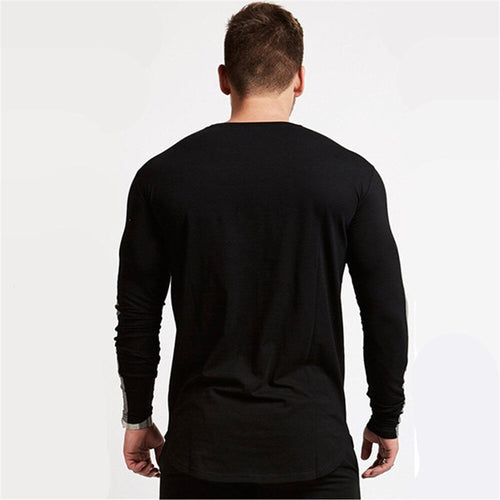 Load image into Gallery viewer, Casual Long sleeve T-shirt Men Fitness Cotton t shirt Male Gym Workout Skinny Tee shirt Tops Spring New Running Sport Clothing
