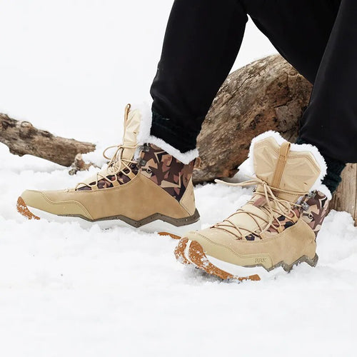 Load image into Gallery viewer, Winter Snow Boots Men Women Fleece Warm Hiking Boots Outdoor Sports Sneakers Mountain Shoes Trekking Snowproof Walking Boots
