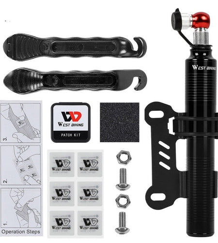 Bike Pump Portable Cycling Bicycle Tire Lever Patch Repair Tools Set Presta Schrader Valve MTB Road Bike Hand Pump