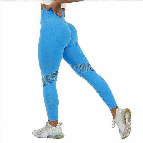 Load image into Gallery viewer, Energy Seamless Push Up Sport Women Fitness Pants Running Yoga Pants Mesh Gym High Waist Leggings
