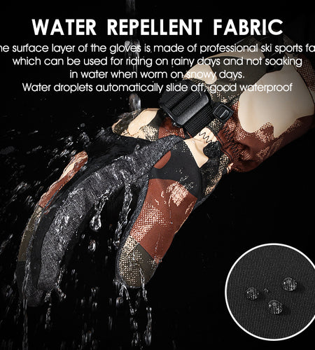 Winter Thermal Gloves Cycling Skiing Full Finger Gloves Outdoor Sports Waterproof Touch-screen Ski Snow Gloves