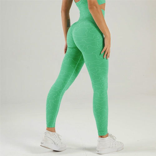 Load image into Gallery viewer, Women Sportswear Seamless Yoga Set Long Sleeve Yoga Tops High Waist Leggings Fitness Workout  Sports Clothes Gym Outfit A068TP
