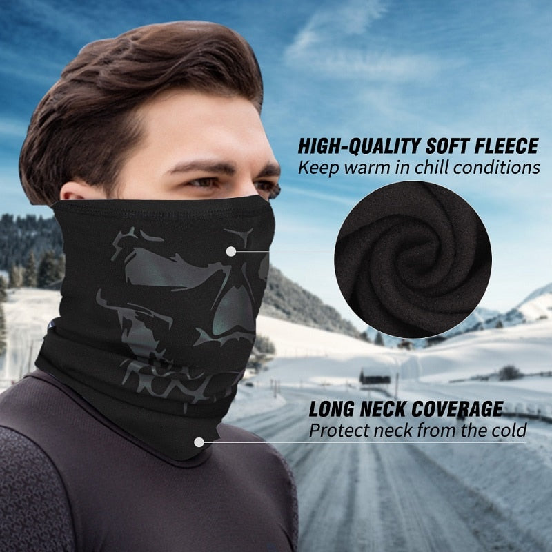 Winter Sport Scarf Reflective 3D Print Warm Windproof Face Cover Men Women Bicycle Bandana Outdoor Cycling Headwear