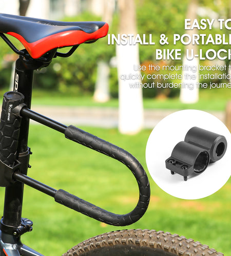 Anti-Theft Secure Bike Lock Steel MTB Road Bicycle Cable U Lock With 2 Keys Motorcycle Scooter Cycling Accessories