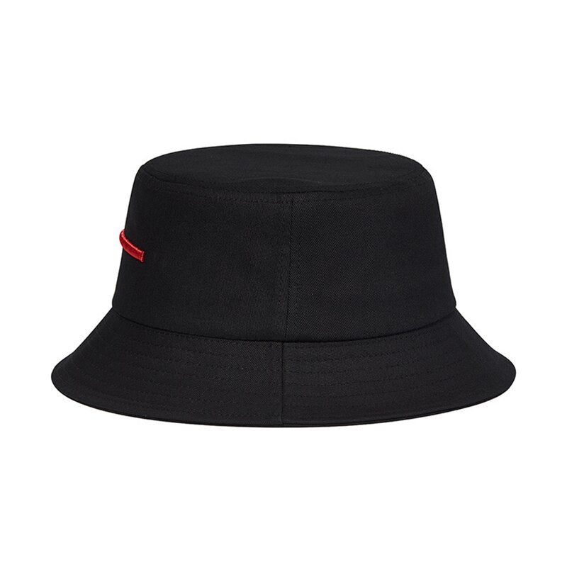 High Quality Bucket Hats For Women Solid Black Summer Hat Men's Panama Hat 100% Cotton Flat Top Sun Fisherman Cap 59cm