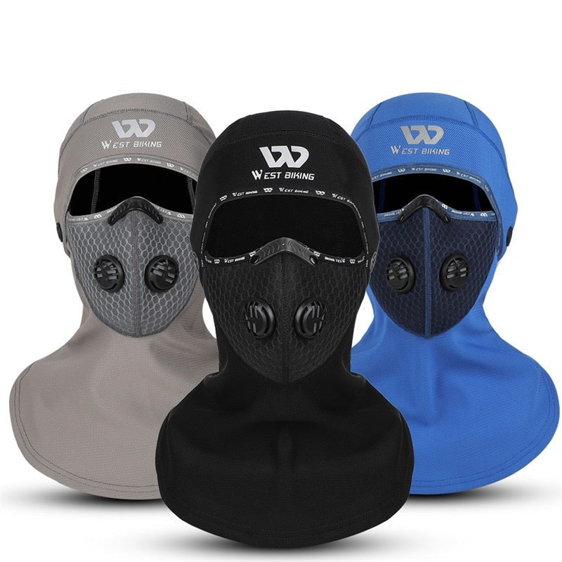 Winter Sport Cycling Headwear With Activated Carbon Filter Face Cover Ski Bicycle Motorcycle Fleece Head Cap Hat