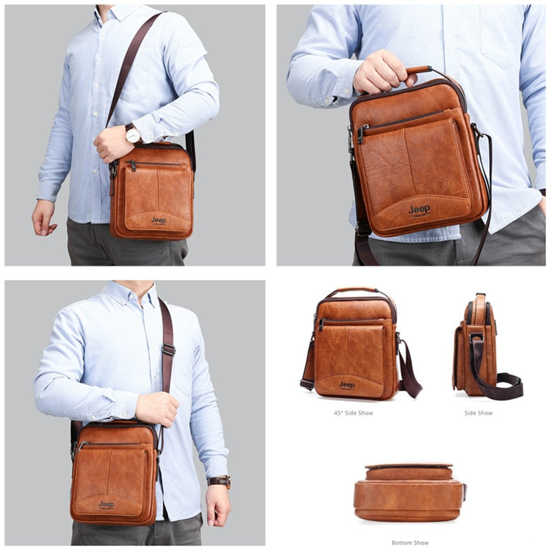 Large Men's Messenger Shoulder Bags Men Fashion Business High Quality Split Leather Crossbody Tote Bag For iPad