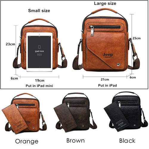 Load image into Gallery viewer, Split Leather Crossbody Tote Men Bag Famous Designer Men Shoulder Messenger Bags Men Fashion Business High Quality
