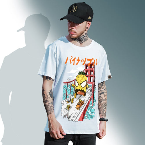 Load image into Gallery viewer, Men Pineapple Hip Hop T Shirt Japanese Harajuku attack Monster T-Shirt Streetwear Summer Tops Tees Cotton Tshirt Oversized
