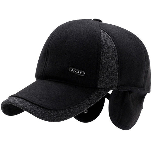 Load image into Gallery viewer, Winter Ears Protected Men Woolen Baseball Cap Women Patchwork Thicker Snapback Sunhat Outdoor Hip Hop Baseball Hats Casquette
