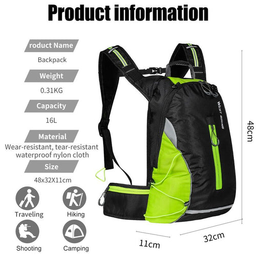 Load image into Gallery viewer, 16L Sport Cycling Backpack Waterproof Ultralight Bicycle Bag Outdoor Mountaineering Hiking Climbing Travel Backpack
