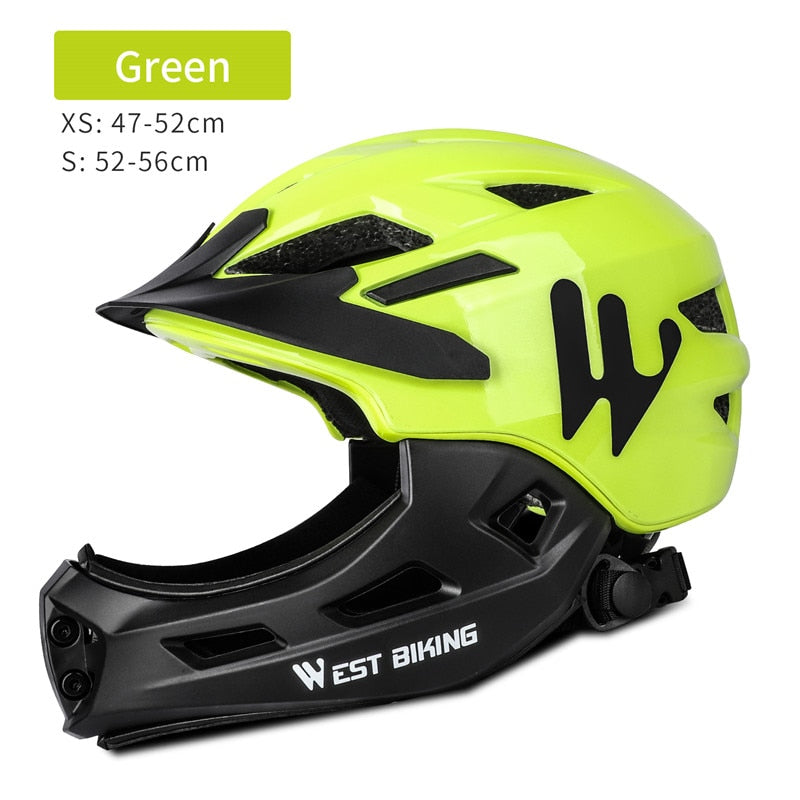 Kid Helmet Full Face Protection Mountain MTB Road Bicycle Helmet Detachable Children Sports Safety Cycling Helmet