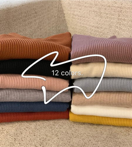 Turtleneck Sweaters Autumn Women Knitted Pullovers Elastic Jumper Soft Long Sleeve Korean Slim Ladies Basic Top New