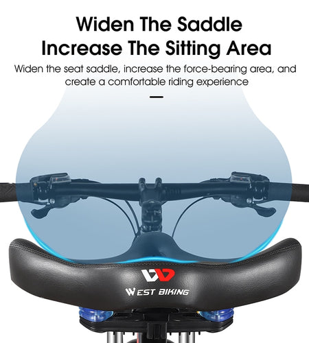 Oversize Bicycle Saddle With Taillights Ergonomic Widen Cushion MTB E-Bike Saddle Breathable Shockproof Cycling Seat