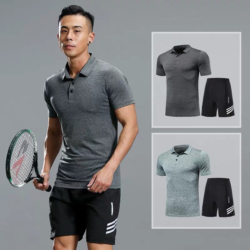 Quick Dry Men's Sport Running Suits Basketball Soccer Training Tracksuits Jersey Summer Fitness Sportswear Gym Clothing Sets