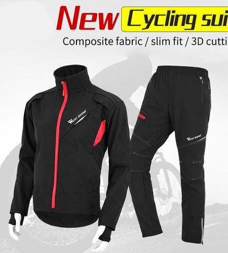 Winter Thermal Cycling Running Jacket Windproof Ski Snow Snowboard Jacket and Pants Set Men Women Sportswear Suit