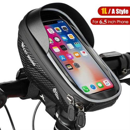 Load image into Gallery viewer, Bicycle Bag High Quality EVA Waterproof Top Tube Bike Bag Touchscreen Cell Mobile Phone Bag 6.0-7.2 inch Phone Case
