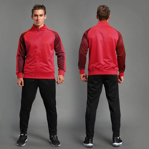 Load image into Gallery viewer, 2Pcs Set Men&#39;s Soccer Sportswear Tracksuit Jacket Football Training Suit Autumn Winter Spring Long Sleeve Zipper Top and Pants
