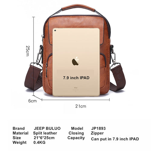 Load image into Gallery viewer, Men Messenger Bags Casual Handbag For Man Leather Shoulder Bag Crossbody Brown Male Tote Brown
