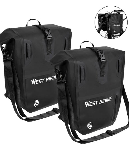 Bicycle Trunk Bag TPU 100% Waterproof MTB Road Bike Panniers 25L Large Capacity Shoulder Bag Cycling Accessories