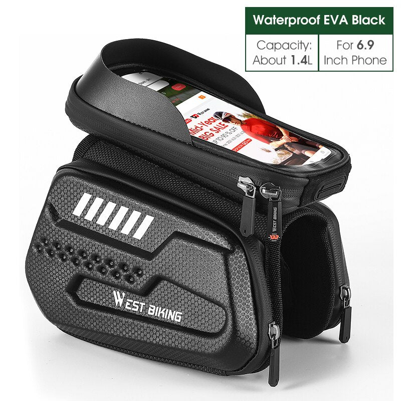 High-quality Bicycle Bag Waterproof 6.5 inch Touch Screen Phone Bag Case MTB Road Bike Cycling Top Tube Frame Bag