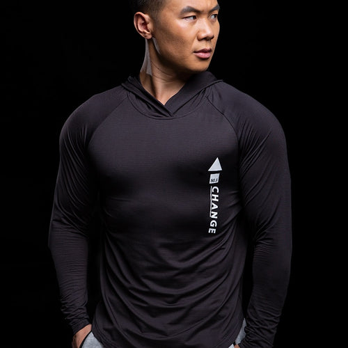 Load image into Gallery viewer, Running Jacket Men Fitness Hooded Long Sleeve Gym Training Sweatshirts Tight Hoodies Bodybuilding High Quality Sportswear Tops
