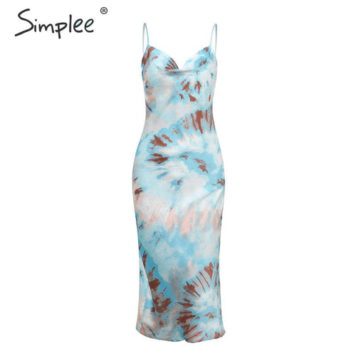 Load image into Gallery viewer, Sleeveless Sexy Floral Print Dye Spring Beach Summer Dress-women-wanahavit-Yellow-S-wanahavit
