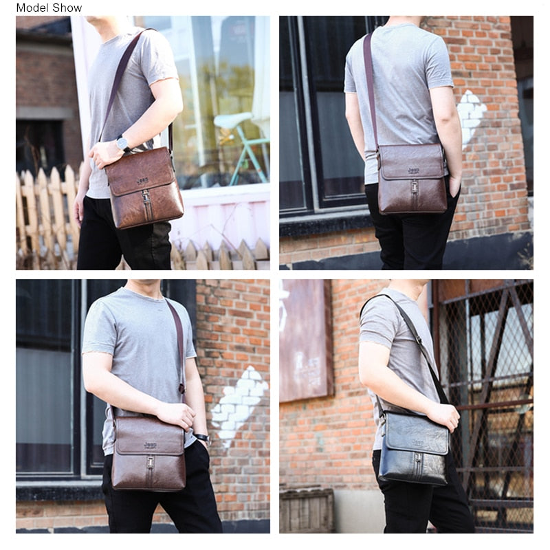 Men's Shoulder Bag Fashion Trend PU High-Quality Fabric Waterproof And Scratch-Resistant Material Messenger Bag