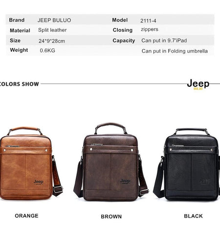 Large Size Handbag Brand Men Business Work office Shoulder Bag For 9.7 in iPad Male Leather Crossbody Messenger Bag
