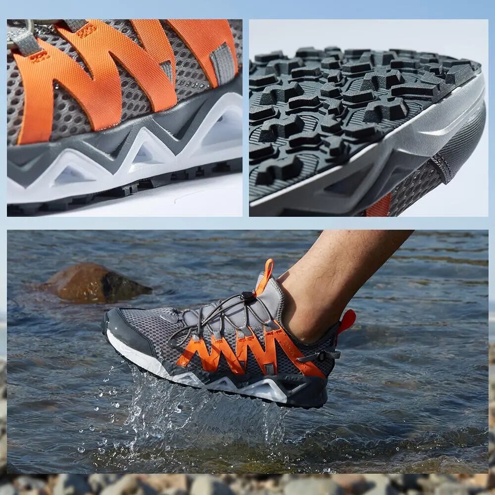 Men's Aqua Upstreams Shoes Quick-drying Breathble Fishing Shoes Women Hole PU Insole Anti-slip Water Shoes