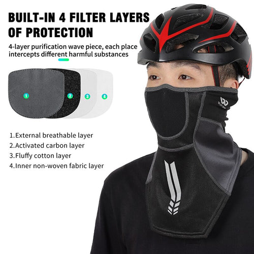 Load image into Gallery viewer, Reflective Sports Scarf Winter Thermal Balaclava Face Cover Activated Carbon Filter Ski Running Cycling Headwear

