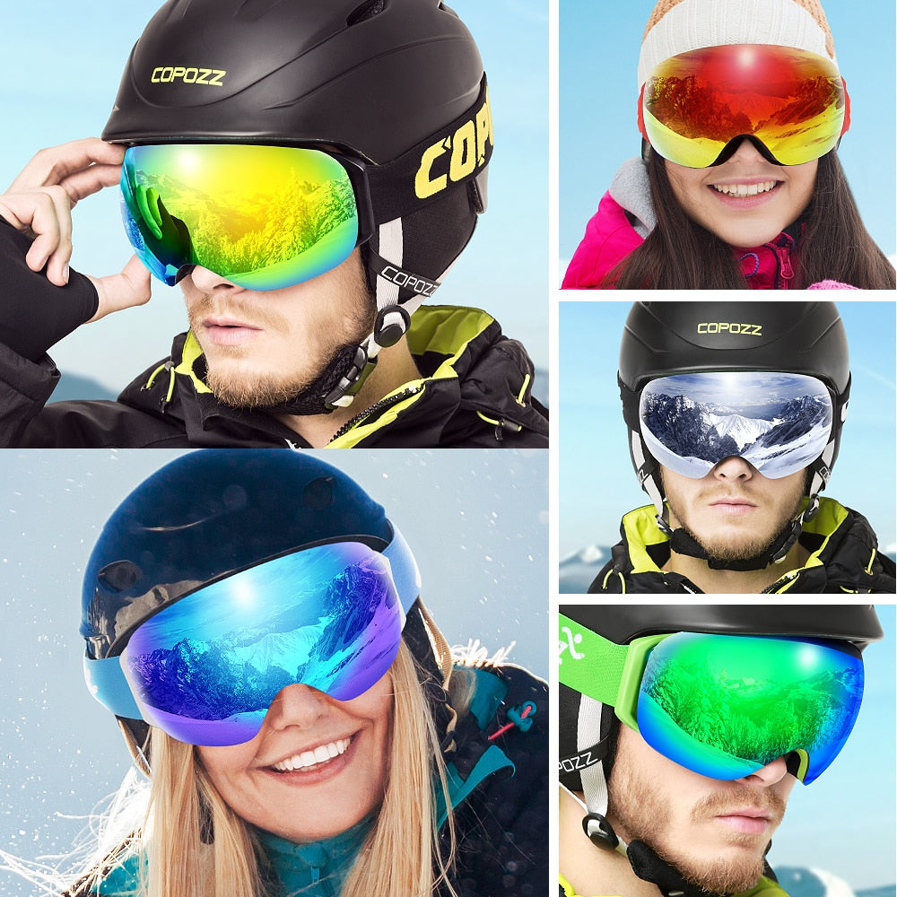 Ski Goggles frameless Double Layers UV400 Anti-fog big ski mask men women Outdoor skiing and snowboarding Ski glasses