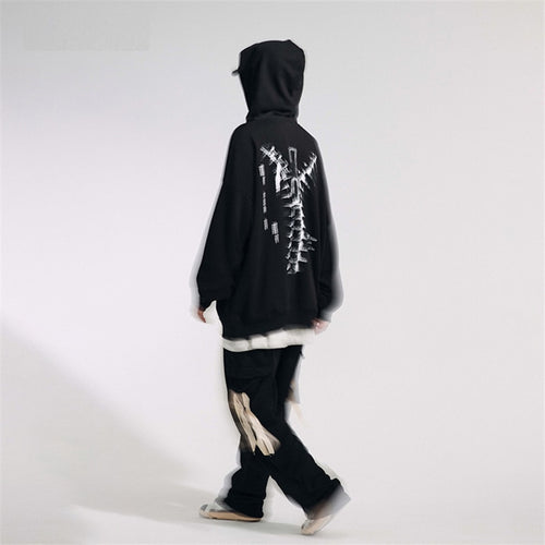 Load image into Gallery viewer, Loose Oversized Hoodie Sweatshirt 2021 Autumn Black Pullover Men Harajuku Hoodies Hip Hop Streetwear WB306
