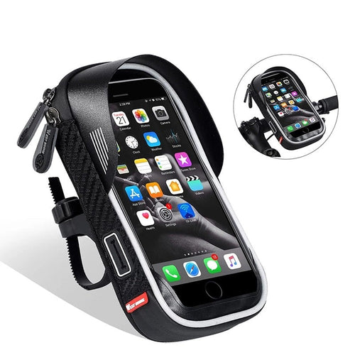 Load image into Gallery viewer, Waterproof Bicycle Bag Mobile Phone Mount Bag For 6.5 inch iPhone Samsung Phone Mount  MTB Cycling Handlebar Bags
