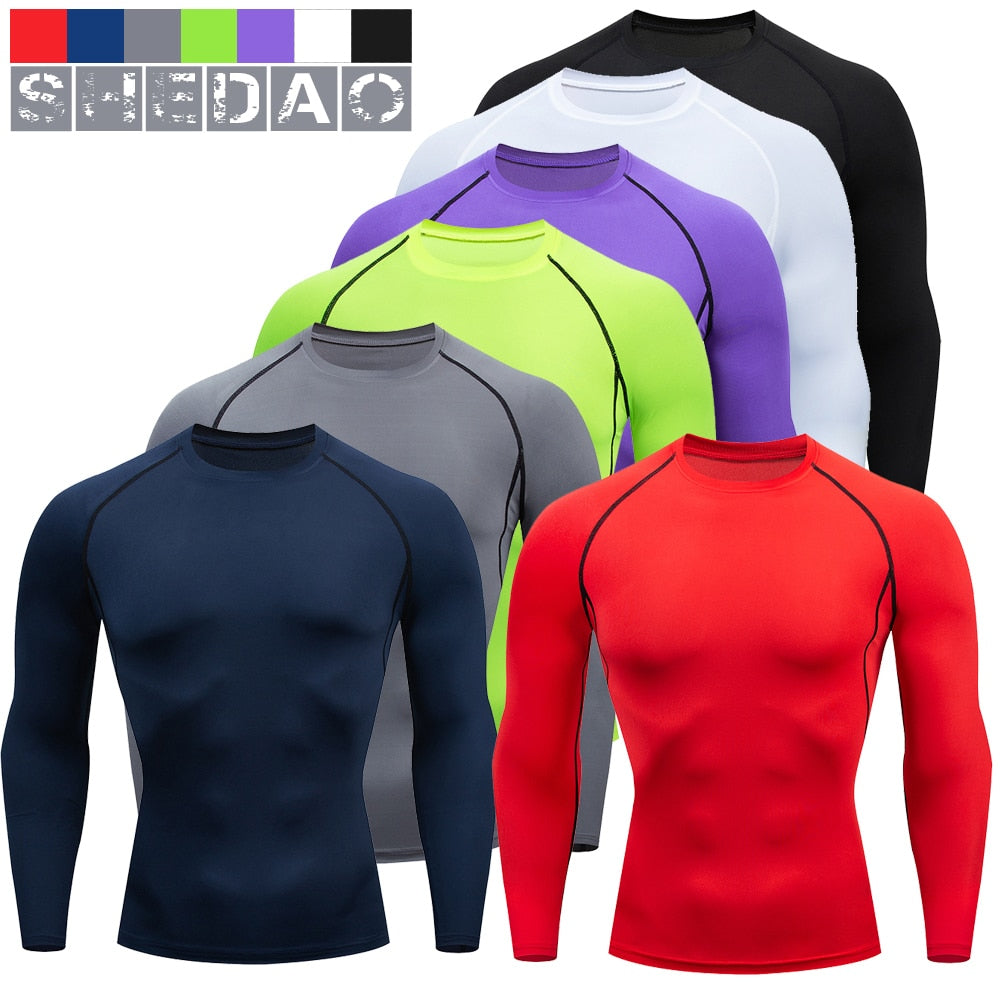 Tight Sportswear Men's Compression Sport Clothing Suit Gym Leggings Tshirt Rashguard MMA Male Shirts Fitness Sweatshirt Sets