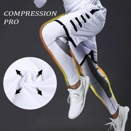 Load image into Gallery viewer, Men&#39;s Lycra Leggings Compression Sports Pants Cycling Running Basketball Football Sweatpants Fitness Tights Trousers Rash Guard
