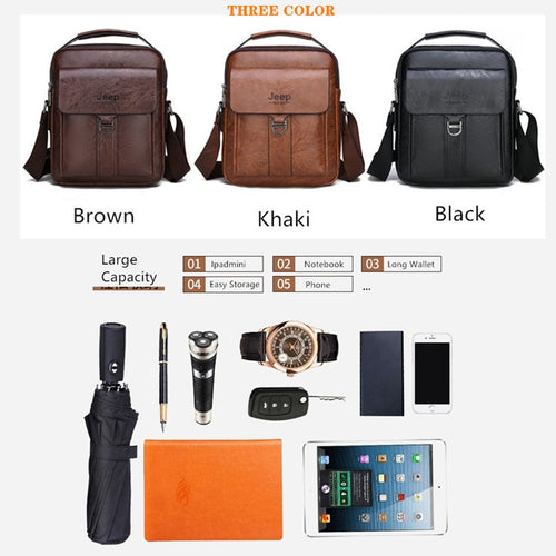 Load image into Gallery viewer, Fashion Men&#39;s Handbag Shoulder Bags Vintage Trends PU Leather Retro Messenger Bag Casual Male Crossbody Shoulder Bag
