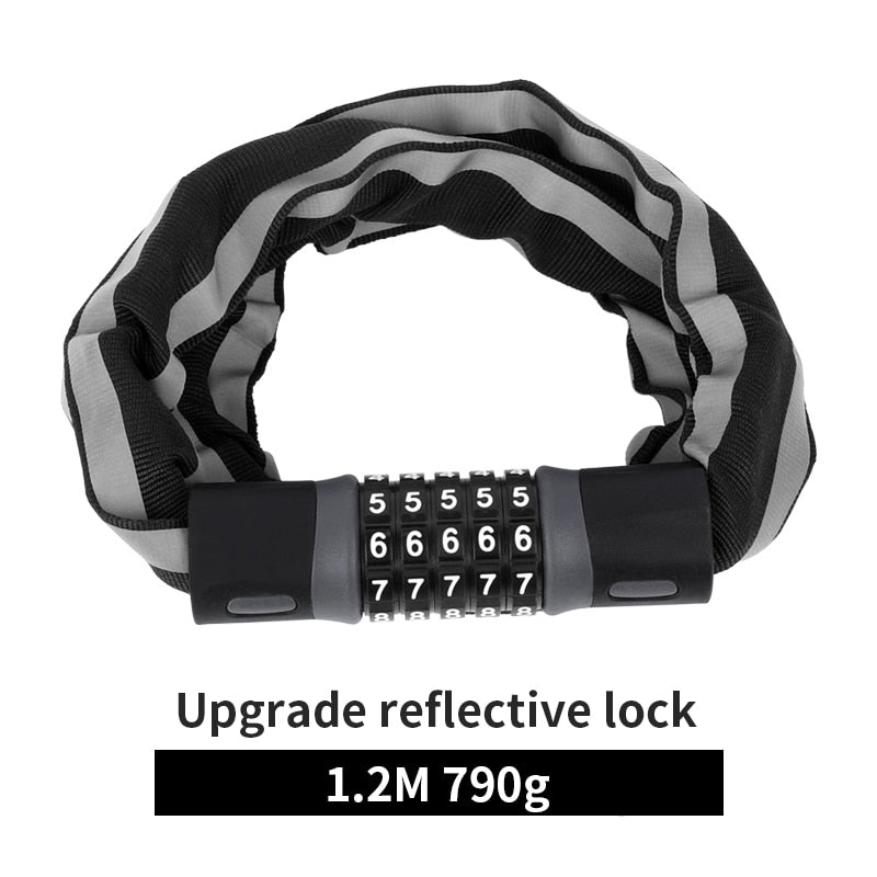 Bicycle Lock 5 Password Bike Digital Chain Lock Security Outddor Anti-Theft Lock Motorcycle Cycling Bike Accessories