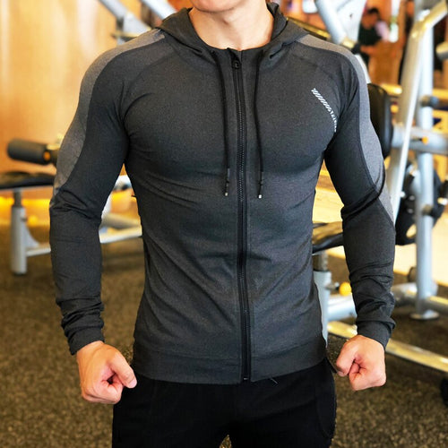 Load image into Gallery viewer, Gym Men&#39;s Running Hoodies Male Fitness Sport Jacket Workout Coat Sportswear Jogging Hooded Shirt Outdoor Sweatshirt
