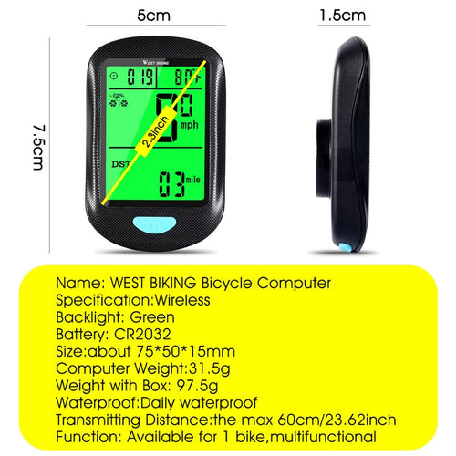 Load image into Gallery viewer, Wireless Bicycle Computer Waterproof Speedometer LED Backlight Odometer MTB Road Bike Stopwatch Cycling Accessories
