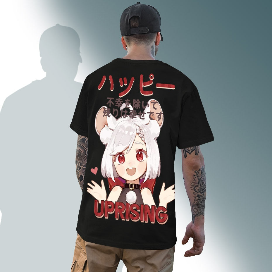 Japanese  Harajuku Cartoon Comics Print T-Shirt men Streetwear Summer Tops T Shirt Female Tshirt Oversized HipHop Style