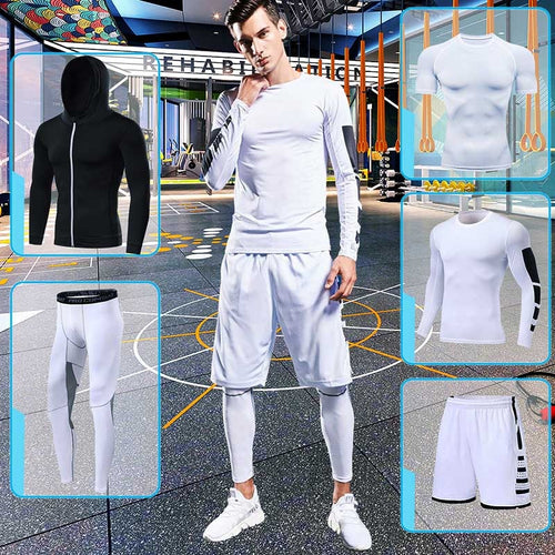 Load image into Gallery viewer, Men&#39;s Running Tracksuit Training Fitness Sportswear Set Compression Leggings Sport Clothes Gym Tight Sweatpants Rash Guard Lycra v2
