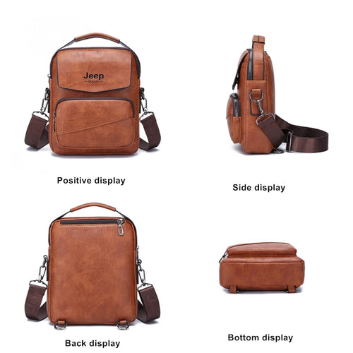 Load image into Gallery viewer, Men Messenger Bags Casual Handbag For Man Leather Shoulder Bag Crossbody Brown Male Tote Brown
