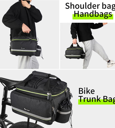 3 In 1 Waterproof Bicycle Trunk Bag MTB Road Bike Bag Large Capacity Travel Luggage Carrier Rear Seat Rack Panniers