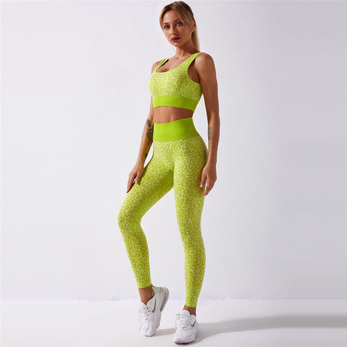 Load image into Gallery viewer, Snake Print Seamless Sportswear 2 Pieces Yoga Set Women Sports Bra and Leggings Fitness Running Workout Clothes Gym Outfit A010
