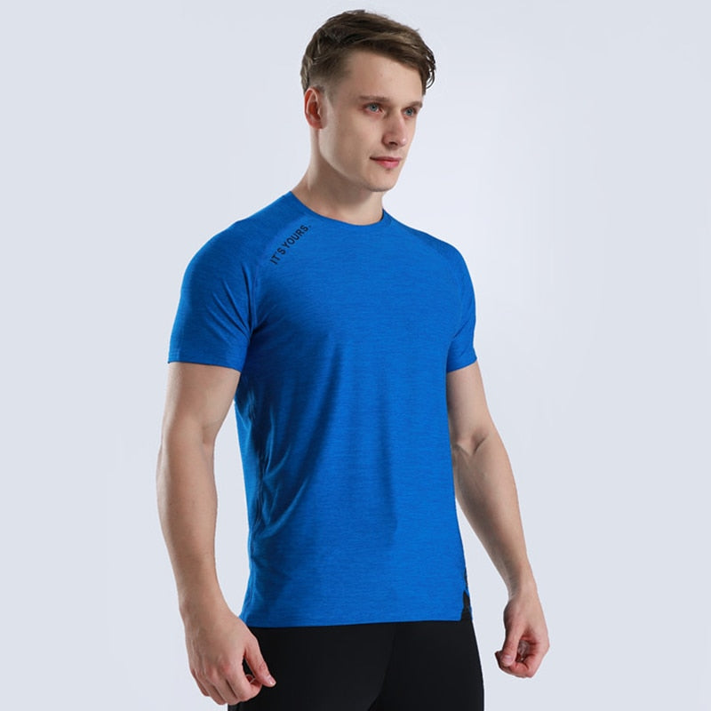 Men Gym Fitness Short Sleeve Top T-Shirt Male Running Sweatshirt  Exercise Jogging Sportswear Compression Sport Clothes Rashgard